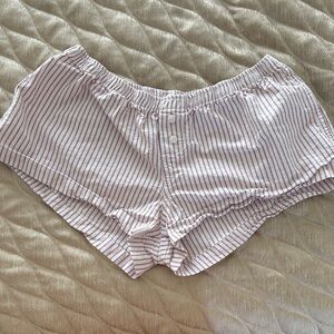 Brandy Melville Red and White Striped Shorts